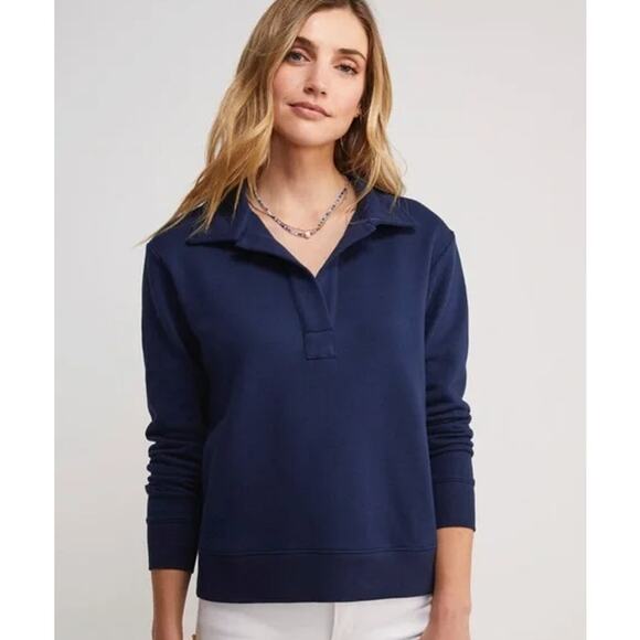 VINEYARD VINES Polo Popover Sweatshirt Navy Blue Long Sleeve Women's M - Picture 10 of 10